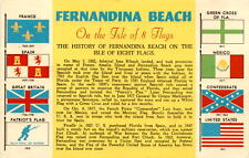 Fernandina Beach, Isle of Eight Flags, Admiral Jean Ribault, France, Postcard picture