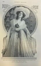 1908 Vintage Magazine Illustration Actress Zena Dare picture