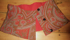 Antique French Kashmiri Paisley Wool Fabric Waist Pc Bodice Bustier ~Red Green picture