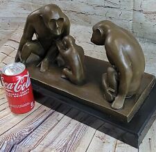 Mother Love Monkey Baby Bronze Sculpture Statue Figurine Hot Cast Home decor Nr picture