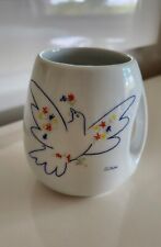 RARE Pablo Picasso Konitz Coffee Mug  Cup Dove of Peace w/ Flowers Rainbow EUC picture