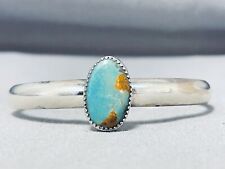 SPECTACULAR VINTAGE NAVAJO ROYSTON TURQUOISE STERLING SILVER BRACELET picture