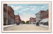 Postcard West Main Street Chanute Kansas c1917 Postmark Antique Automobiles picture