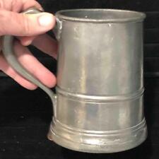 Antique English Pewter Tankard or Mug, QUART, 19th Century picture