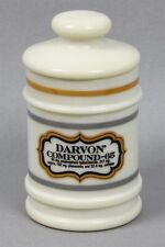 Vintage DARVON COMPOUND 65 Apothecary Canister Milk Glass Jar w/Lid 5