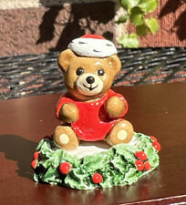 VTG 1980’s 🎄Santa Bear on Holly~Wee Forest Folk~100% Adorable~ Donna Peterson picture