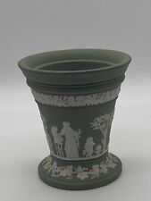 Vintage Wedgwood Sage Green Jasperware Green Vase 4.75