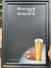 Budweiser Burger 2015 Beer Mirror This Bud's for You Bar Sign picture