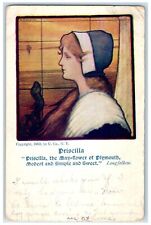 1908 Priscilla The Mayflower Of Plymouth Longfellow Dennison Kenyon MN Postcard picture