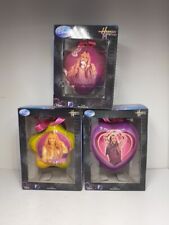 Disney Hannah Montana Christmas Ornaments Lot of 3 -  Plastic Star,Heart, Round picture