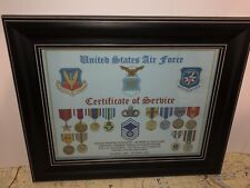 U.S. AIR FORCE CERTIFICATE OF SERVICE / SHADOW BOX PRINT / W-MEDALS  picture