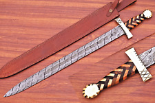 Historical Warrior Sword Custom HandMade - Hand Forged Damascus Steel 1085 picture