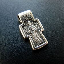Christian Cross Greek Russian Ukrainisch Orthodox Pendant sterling Silver 925 picture