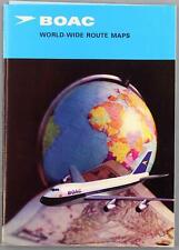 BOAC VINTAGE AIRLINE WORLDWIDE ROUTE MAP 1971 B.O.A.C. BOEING 747 picture