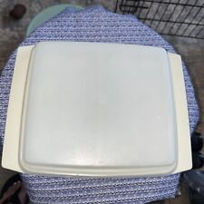 Vintage Tupperware Deviled Egg Keeper Carrier Tray Almond Tan #723 4pc Set Nice picture