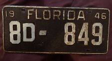 Antique Florida Sunshine State Car Tag Form 1946 picture