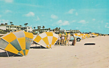 Postcard FL Ormond Beach Florida Colorful Beach Umbrellas F41 picture