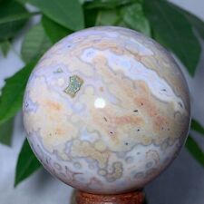 398g Rare Natural Ocean Jasper Sphere Quartz Crystal Ball Reiki Stone picture