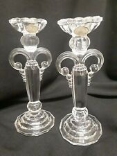 Elegant Handcrafted Crystal Clear Austria Crystal Candlestick Pair  picture