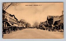 Geneseo NY-New York, Scenic View Of Main Street, Drugstore Vintage Postcard picture