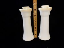 Vintage Tupperware White 6” Hourglass Salt & Pepper Shakers #718-16,39 629 picture