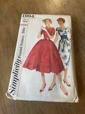 Vintage 1950s SIMPLICITY Pattern 3816 Dress  Size 14 Bust 34 picture