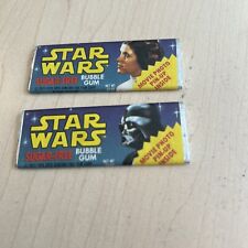 1977 Star Wars Topps Sugar Free Gum Pack Lot (2) Darth Vader & Princess Leia picture