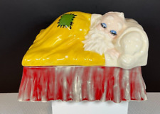Vintage Alberta Molds 1953 Sleeping Santa Hand Painted Holiday Candy/Trinket Box picture