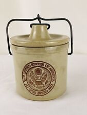 THE GREAT SEAL of  UNITED STATES OF AMERICA CHEESE JAR Crock Pottery picture