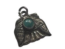 Fred Harvey Era Native American Sterling Thunderbird Turquoise Fob Charm Pendant picture