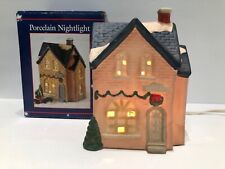 Christmas Snowy House Decorated Porcelain Night Light Target Holiday Decor VTG picture