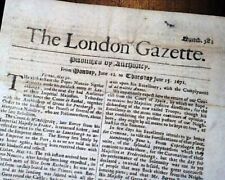 1671 Newspaper EARLY Rare 17th Century 353 Years Old LONDON GAZETTE England RARE picture