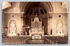 RPPC St. Mary's Church ROCK VALLEY IOWA Beautiful Interior Postcard DOPS 1925-42 picture
