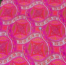 1960s 1970s Vtg Barkcloth Polyester Fabric Psychedelic Hot Pink Purple 60