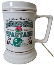 Vtg MSU Michigan State University Spartans Ceramic Stein Mug 2014 Rose Bowl Game picture