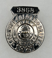1927 Colorado Chauffeur / Licensed Driver Badge #3868 picture