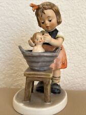 Goebel Hummel Figurine Doll Bath # 319 Girl Washing Baby Doll 1956  5” Tall picture