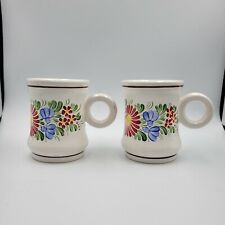 Vintage Czech Hand-Painted Mugs - Set of 2 picture