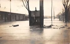 J70/ Warren Ohio RPPC Postcard c1913 Flood Disaster Railroad Depot 259 picture