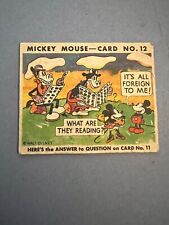 1935 O-Pee Chee Mickey Mouse Gum Card #12 It's All Foreign to Me Good picture