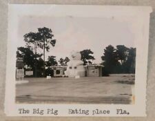 1950s Clearwater Florida King Pig Bar BQ Roadside Restaurant Snapshot Photo picture