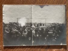 RPPC-EARLY Antique REAL PHOTO Postcard Men Hung For Crimes France WW1 picture