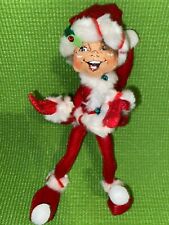 Annalee 2008 Christmas  Santa Red & White Elf Doll Figure 9” picture