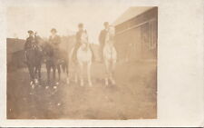 RPPC Postcard Four People Horseback Horses c. 1900s picture