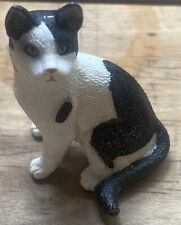 Vintage 2008 Black and White Sitting Kitty Cat by Schleich RETIRED picture
