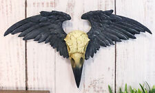 Ravenger Thanatos Raven Crow Skull With Black Angel Wings Wall Decor Plaque picture