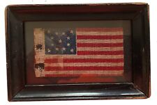 Circa 1876 Rare ANTIQUE 13 Star American Parade Flag Folk Art Primitive AAFA #3 picture