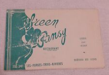 Vintage Business Card Green Pansy Food / Drinks 1950s Quebec Canada 5