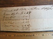 Antique 1815 Handwritten Attorney Legal Bill Document  Writs Trial Continuance picture