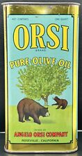 Vintage Orsi Olive Oil Empty Tin One Quart Bears Roseville California  picture